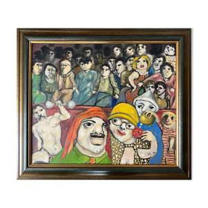 Le cirque huile sur toile par Grand