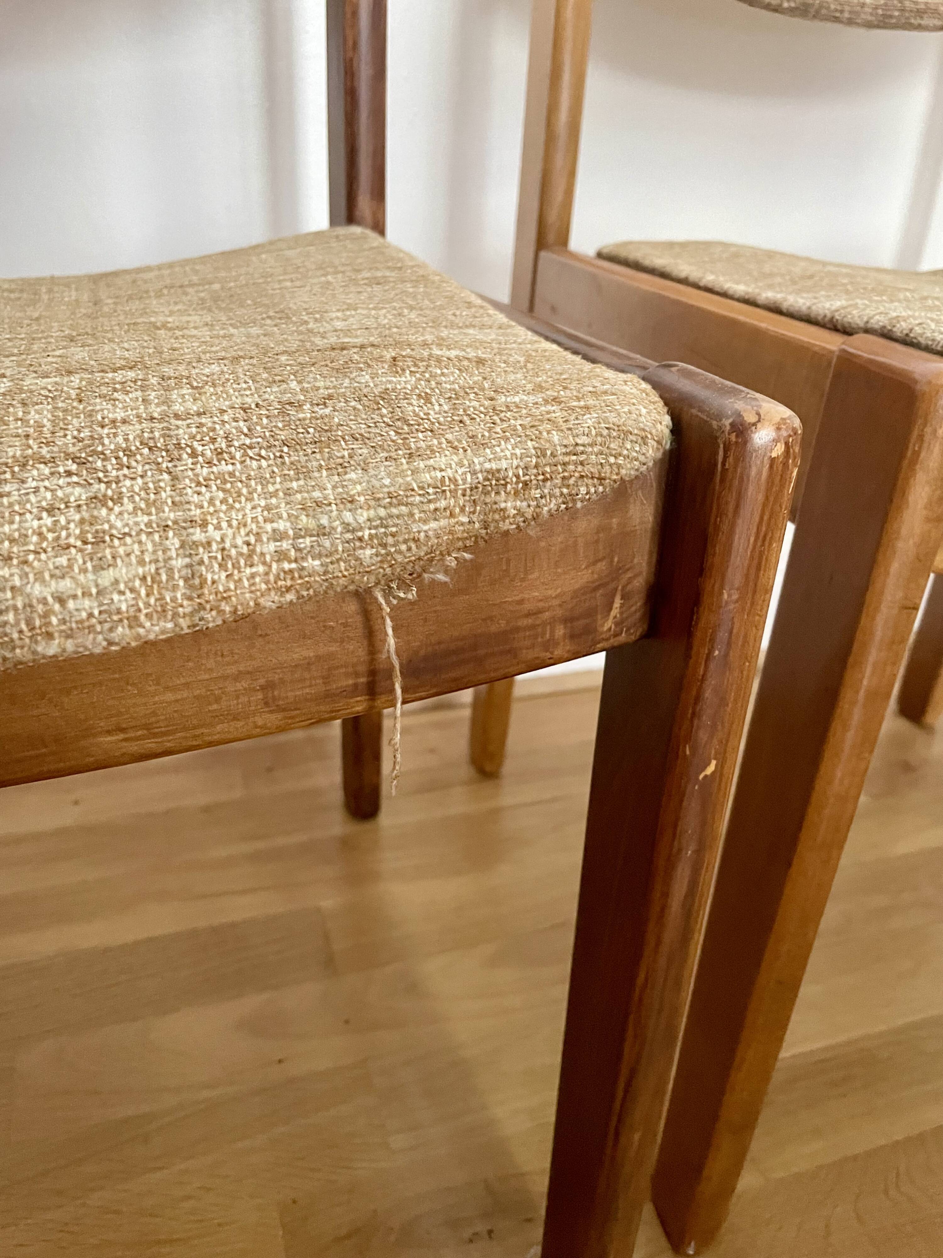 Lot of 6 vintage style Baumann wooden textile chairs.