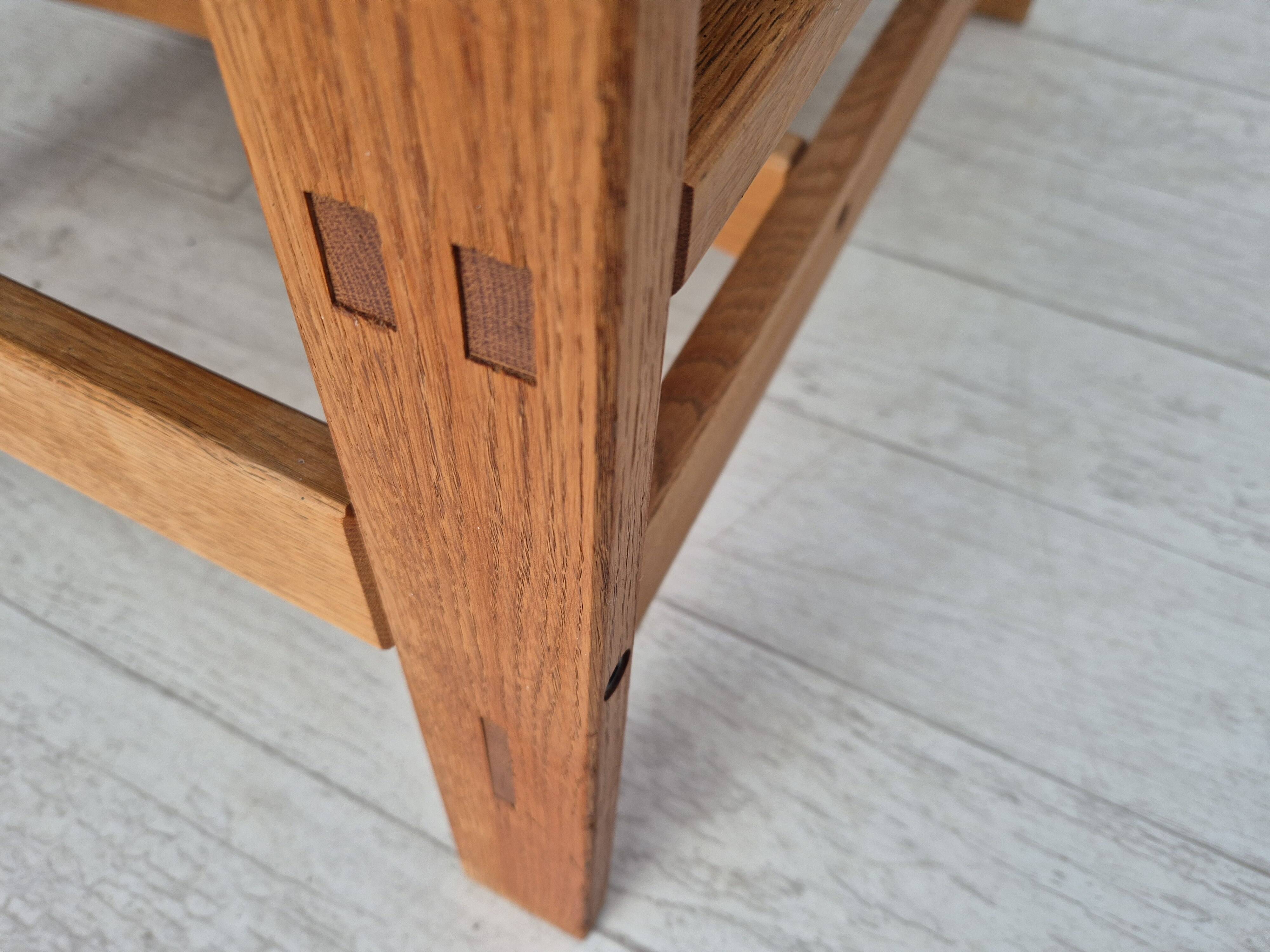 1960s, Danish lounge chair, original condition, furniture leather, solid oak wood.