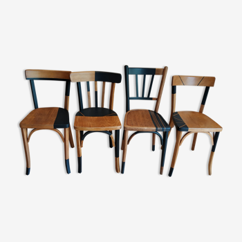 4 chaises bistrot dépareillées