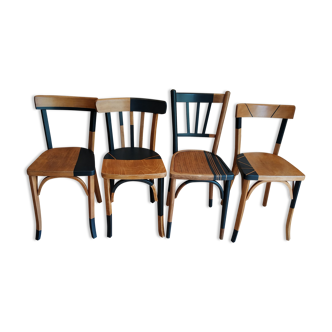 4 chaises bistrot dépareillées