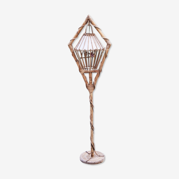 Rattan lamp buckle bird cage from the 50s