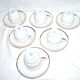 Service à café de bistrot - lot de 6 tasses en porcelaine vintage