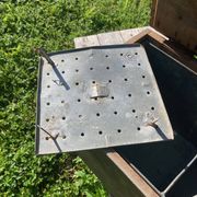 Old wooden and zinc crate, with handles. 1900, heating system