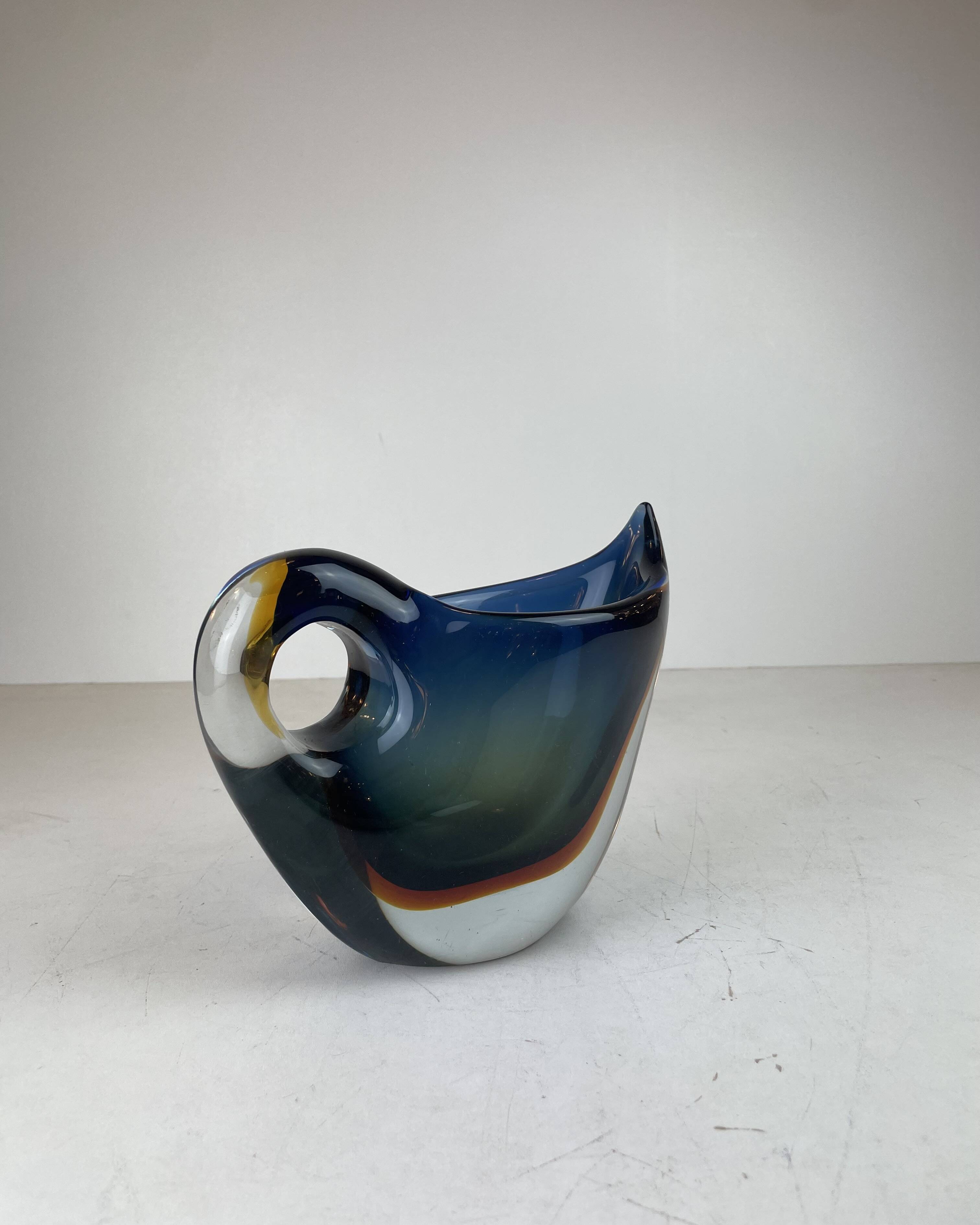 Sommerso Murano Glass Vase, att. to Flavio Poli for Seguso Vetri d’Arte, It