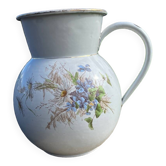 Old floral enamelled pitcher pitcher B freres cafetiere enamelee