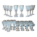 Série de 36 verres coupes cristal taillé/cristallerie de Lorraine