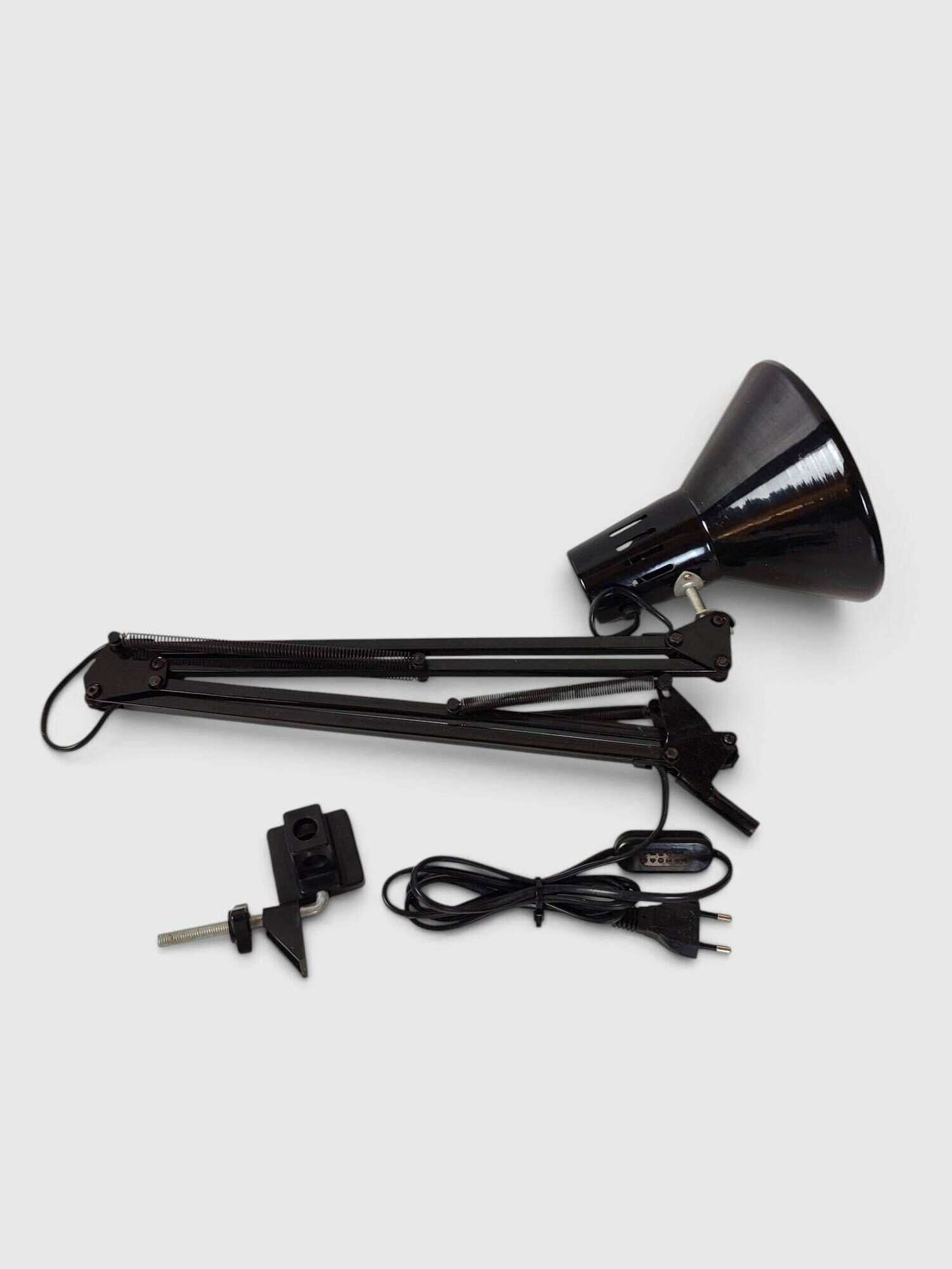 Black articulated architect lamp Mathias SA, industrial style – 1980s
