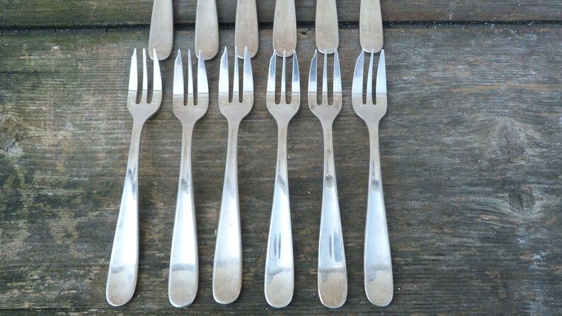Set of 12 Christofle silver dessert forks