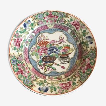 Assiette en porcelaine de canton de chine décor floral 23 cm