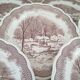 Set of 12 Swiss Landscape HE dinner plates with brown winter decor