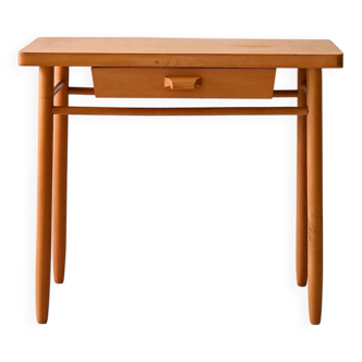 Table de chevet scandinave en hêtre des années 1960