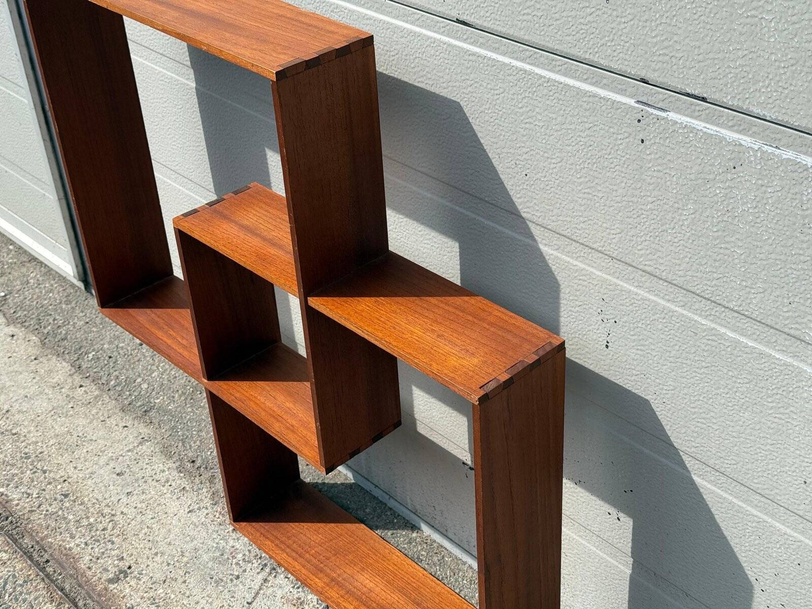Danish sculptural teak shelf, 1968