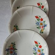 Coupelles vintage Digoin Sarreguemines. Décalcomanies de fleurs