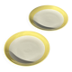 Set of 2 large plates with yellow rim, brand 12.