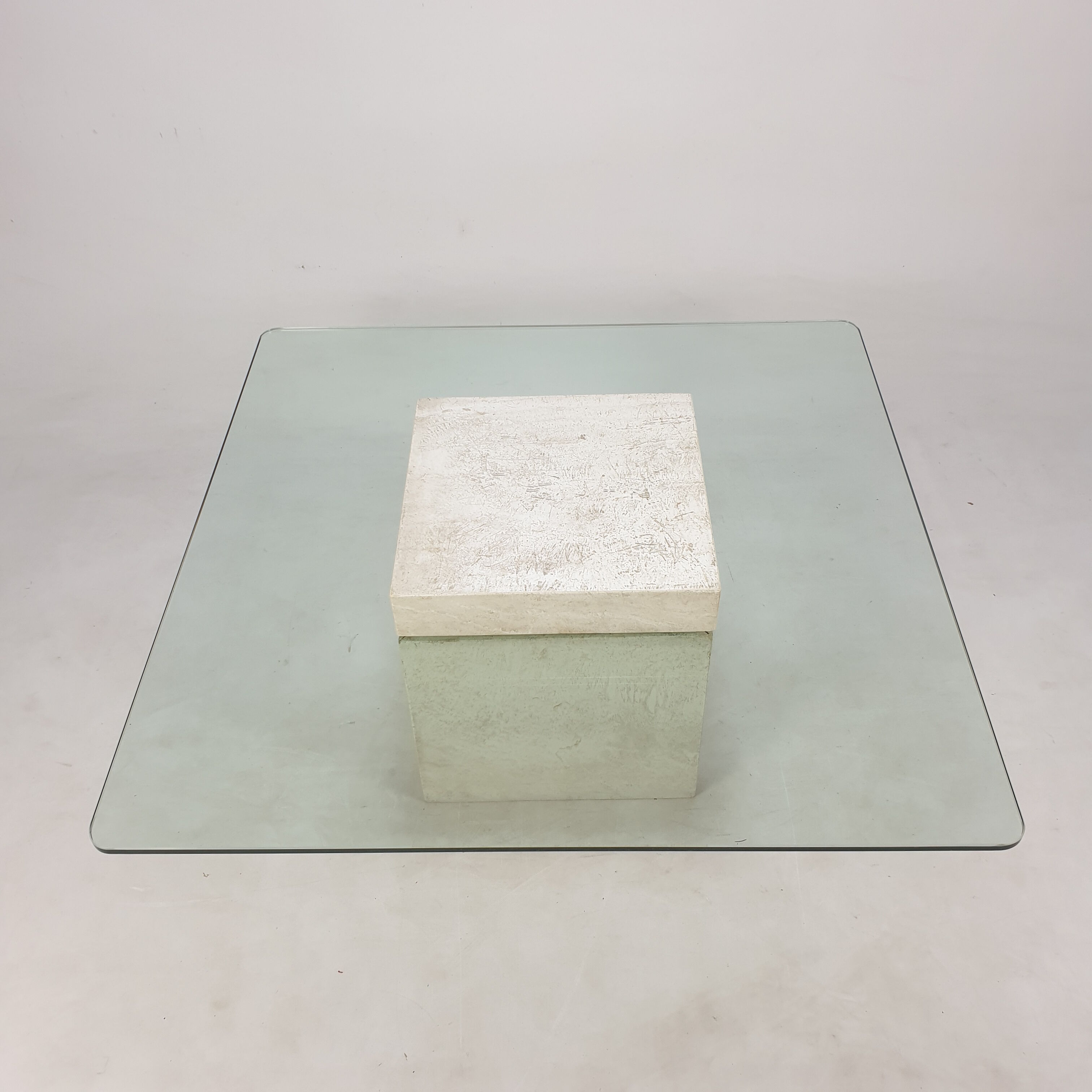 Italian Travertine Coffee Table, 1980s