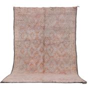 Pale Vintage Moroccan Rug 197 x 306 cm, Berber Wool Rug, Handmade Rug Boho
