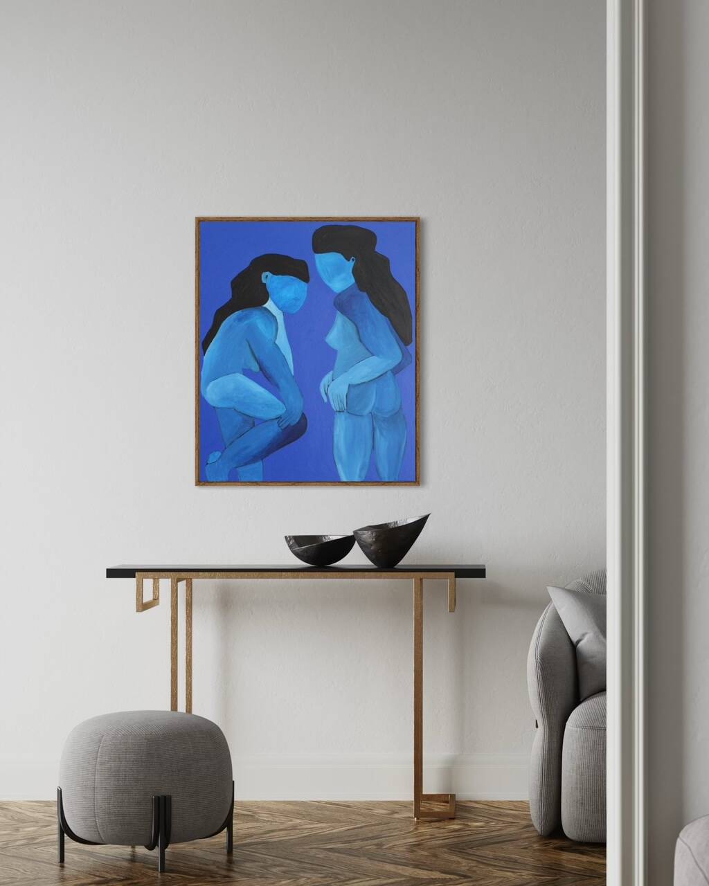 Femmes au bain de minuit ,toile unique par Bodasca