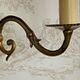 French vintage traditional double brass wall sconce scrolled arms