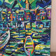 Abstract port landscape, oil on canvas