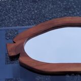 Fish design mirror in walnut stamped R.Lecompte