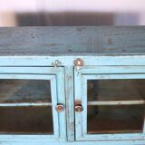 Ancienne étagère en teck birman patine bleu d’origine