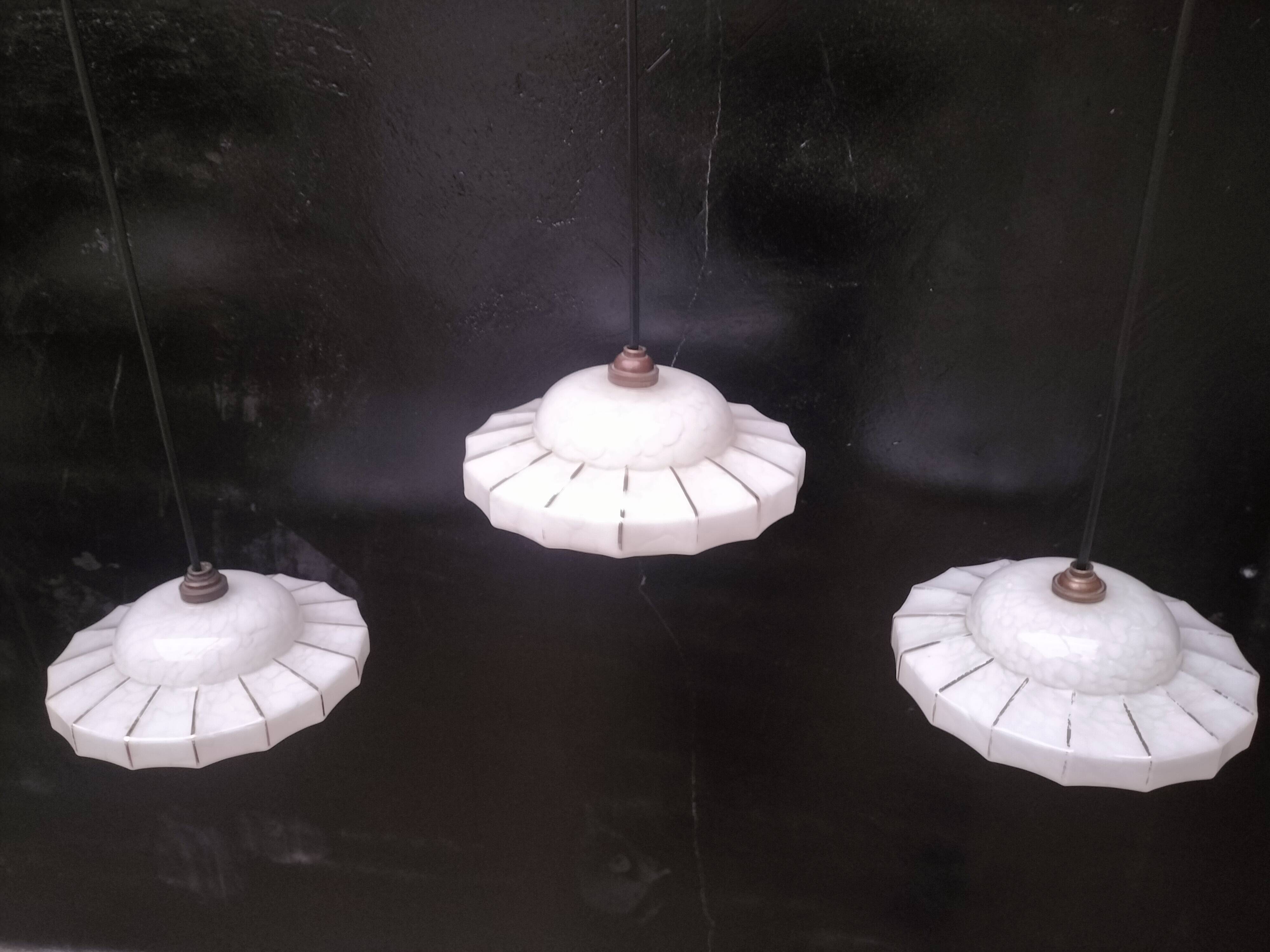Opaline pendant lights