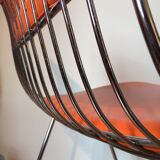 70s chrome metal and skai chair