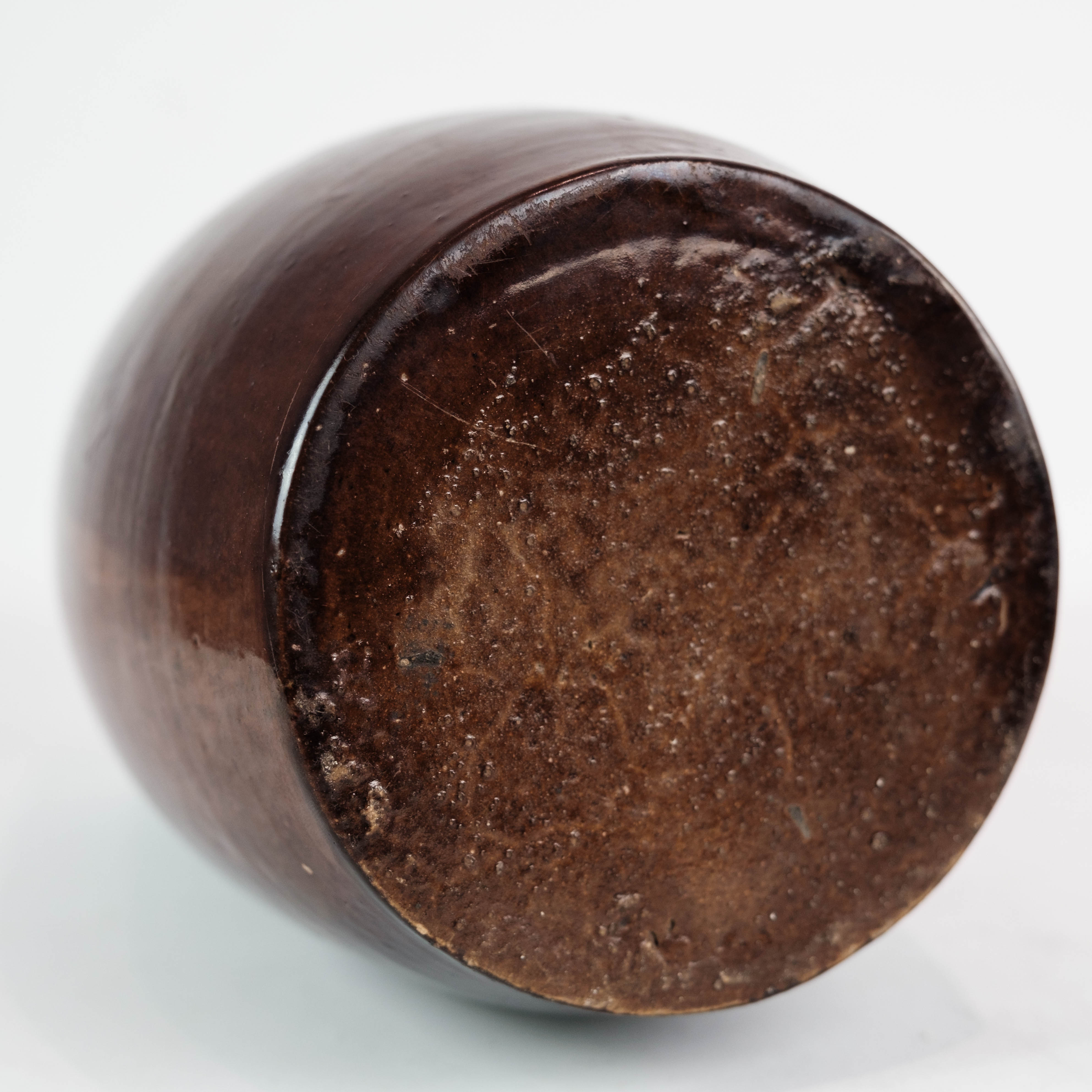 Ceramic vase with blue and brown glaze by an unknown Danish artist