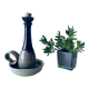 Candle holder in glazed ceramic