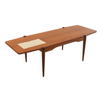 Vintage mid century teak Salontafel met omkeerbaar blad 'Sebaldeburen'