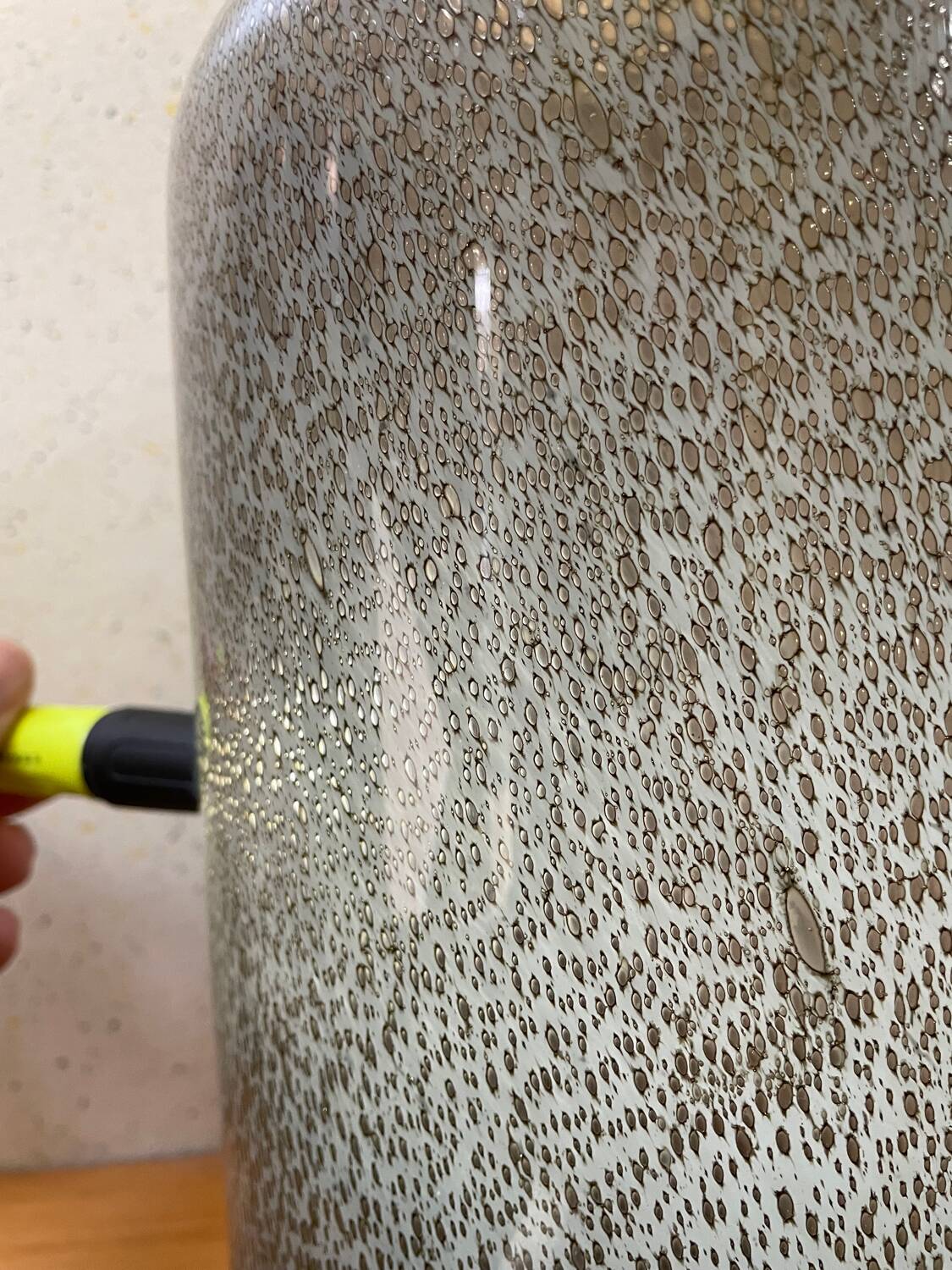 Mouth blown Murano glass vase