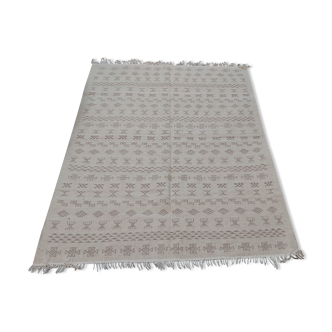 Tapis berbère blanc et gris à motifs berbères 200x150cm