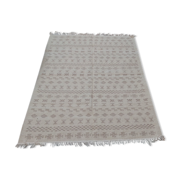 White and grey Berber carpet with Berber motifs 200x150cm