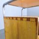 Table de nuit tubulaire en chrome Bauhaus avec plateau en verre, années 1930