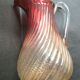 Broc crystal Baccarat red in gradient model Bamboo torso ribs, H 30 cm