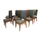 Set of 12 high quality mahogany and skai chairs 1940-1950