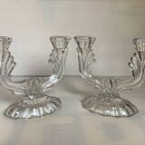 Pair of two-light Art Deco candlesticks