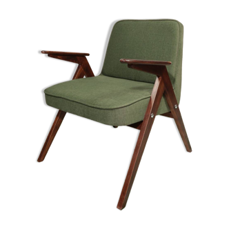 Scandinavian armchair in green velvet