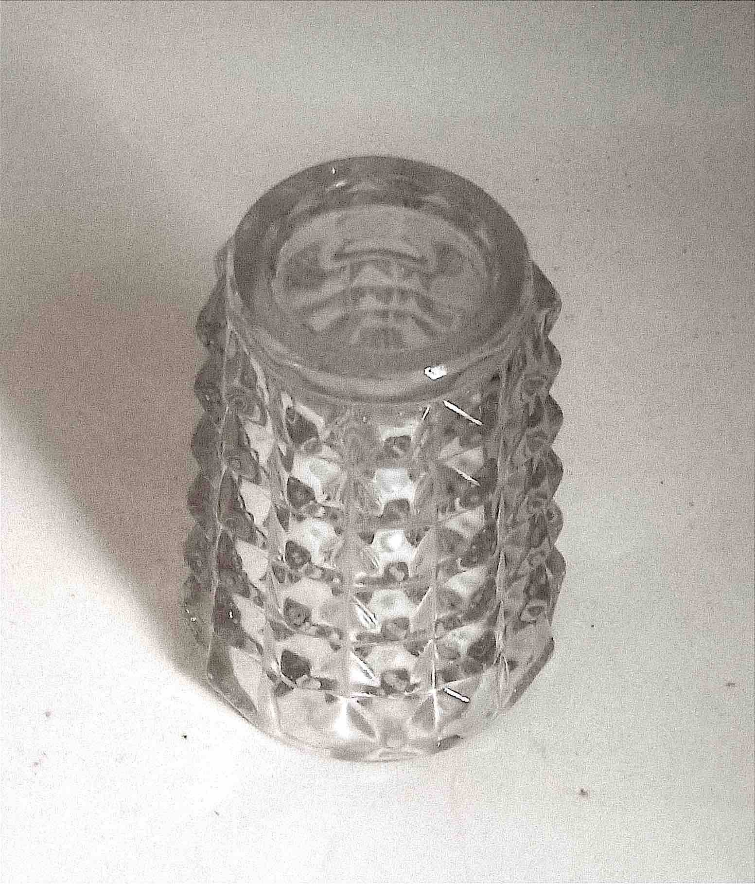 Vase cristal pointe de diamant années 50 hauteur 21,5 cm