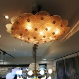 Large Murano gold glass disc ceiling light