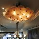 Large Murano gold glass disc ceiling light