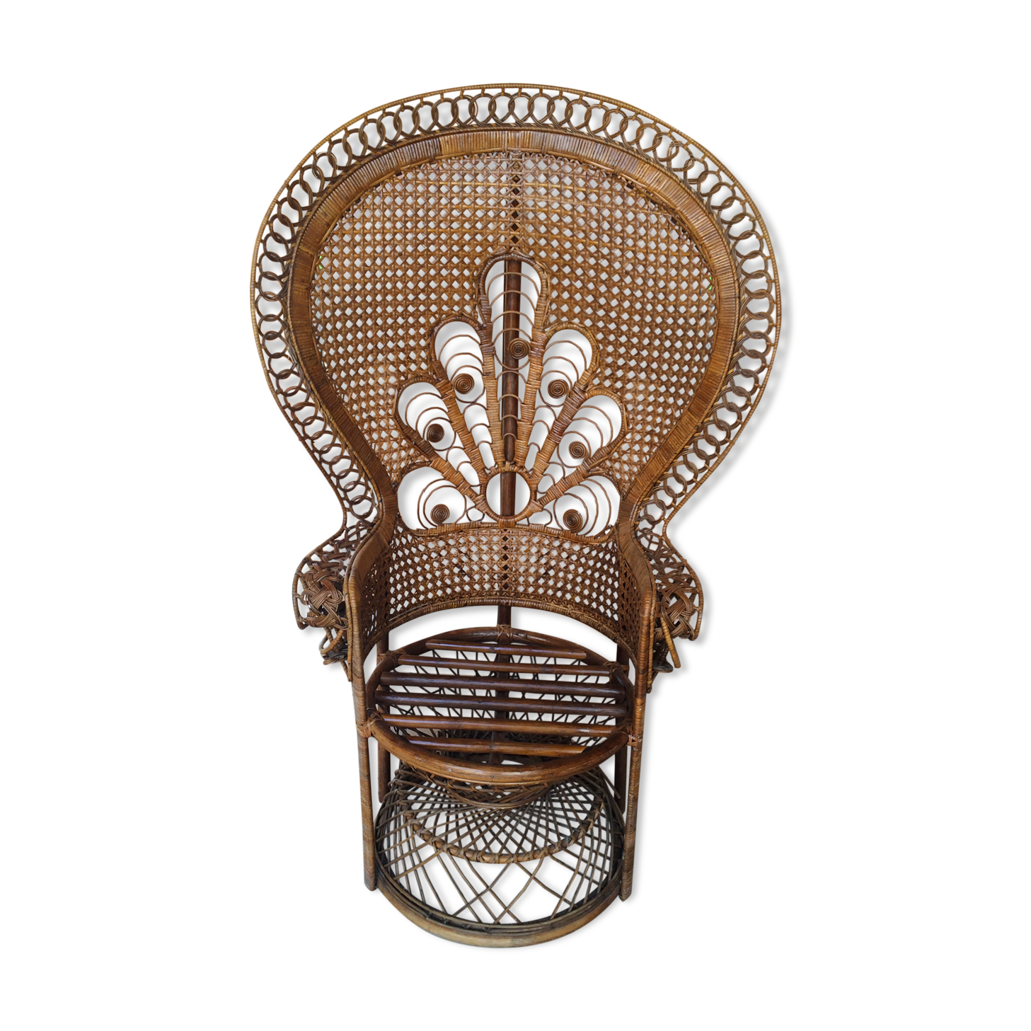 Emmanuelle Peacock vintage armchair 70