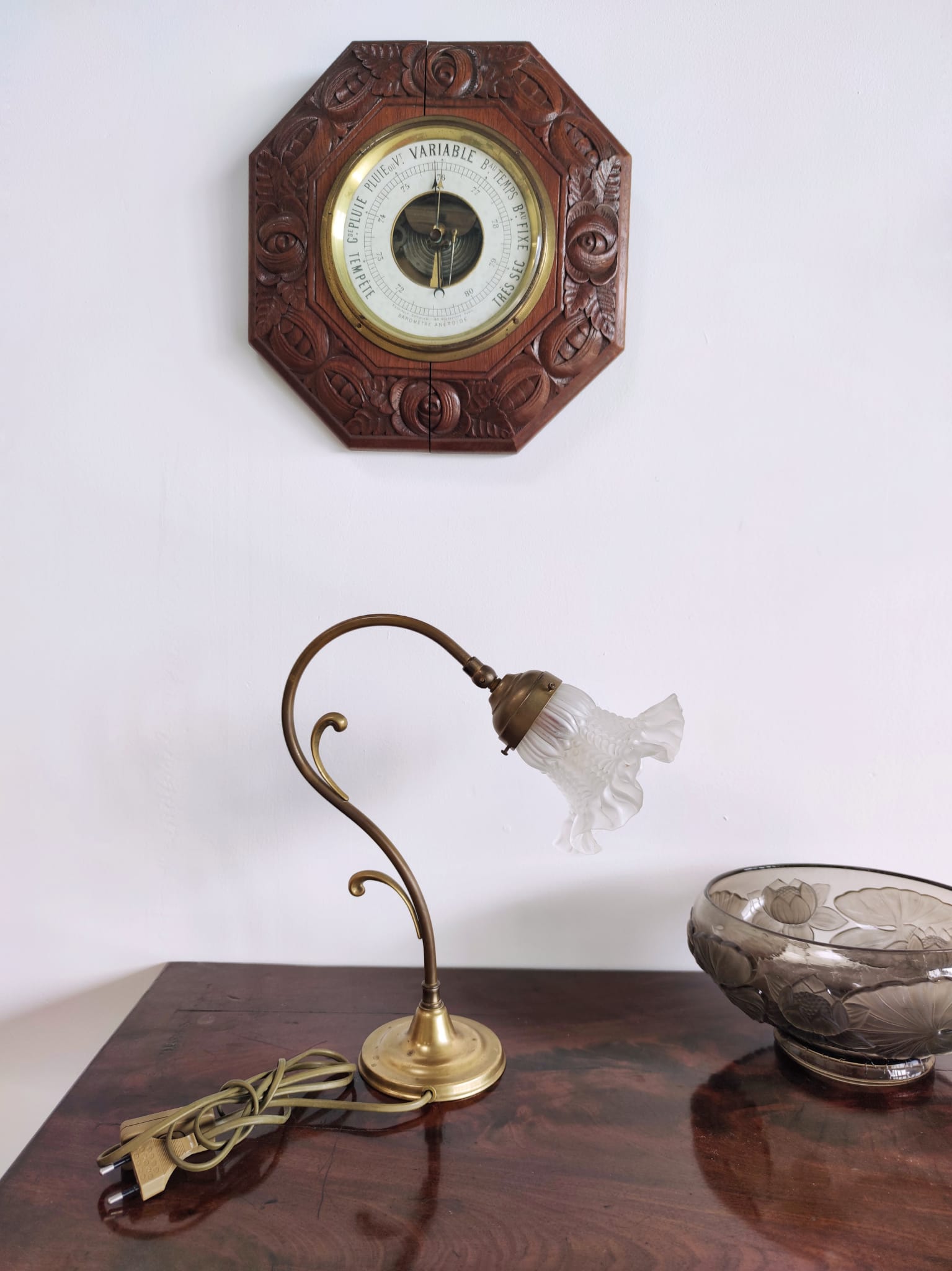 Table lamp in brass art deco tulip 1930