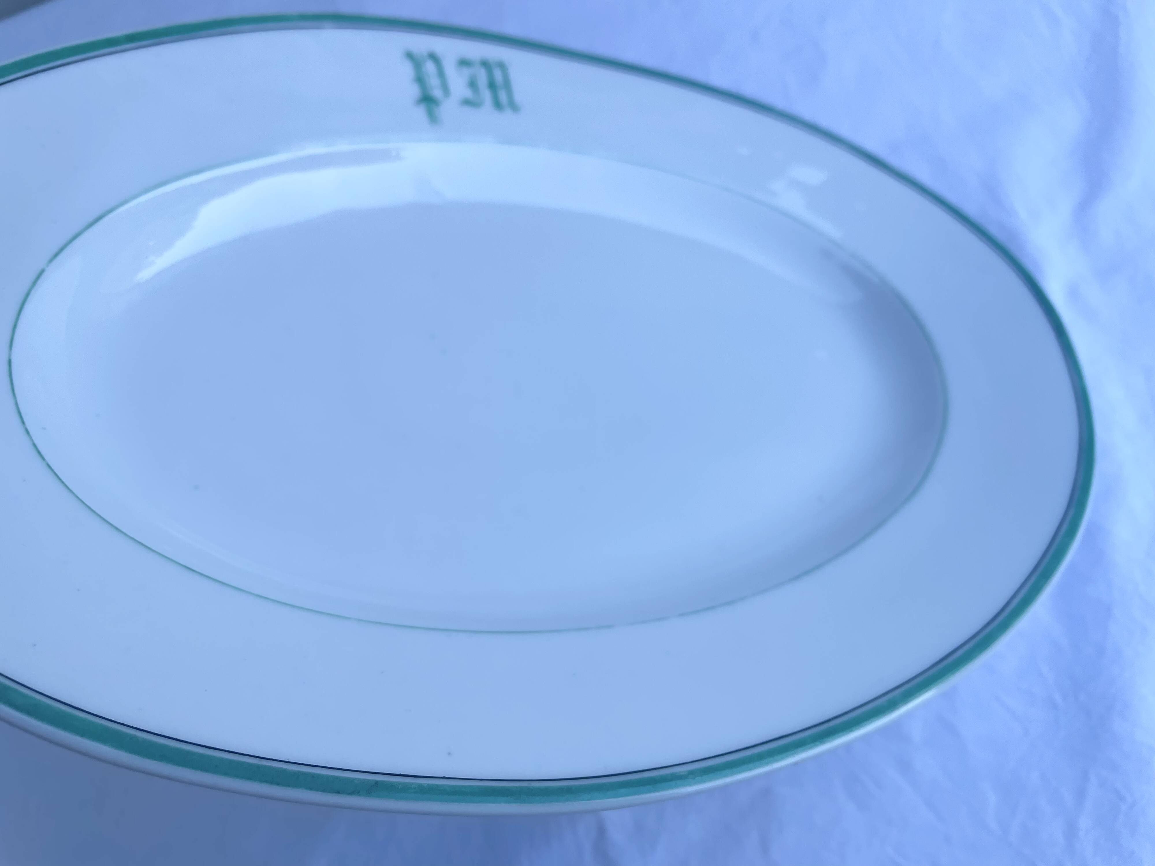 Antique oval plate monogram