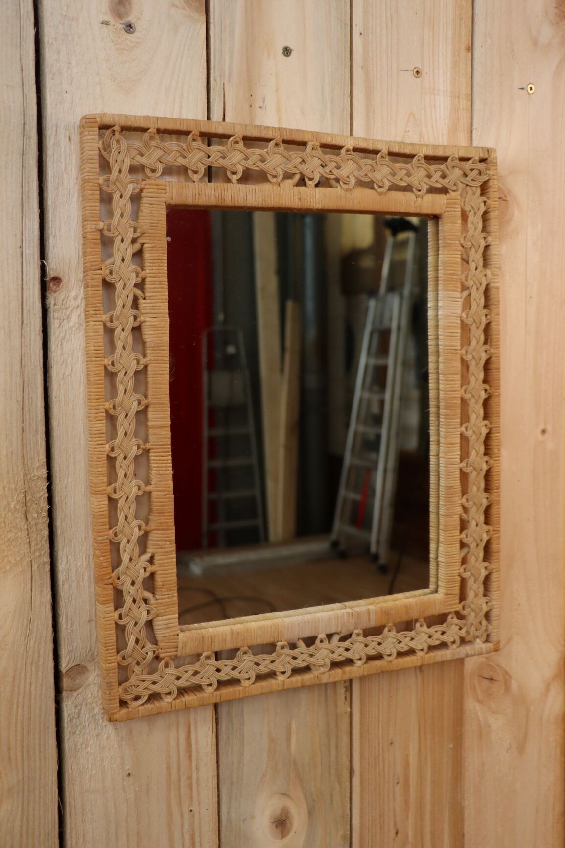 Braided rattan mirror 53x43cm