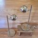 Set of 2 vintage 1970s chrome steel eye ball lamps.