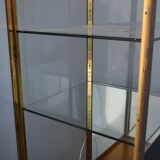 Brass and wood store window