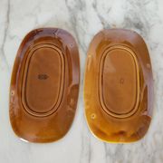 Duo of oval Gien earthenware dishes