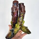 Flower vase in slip